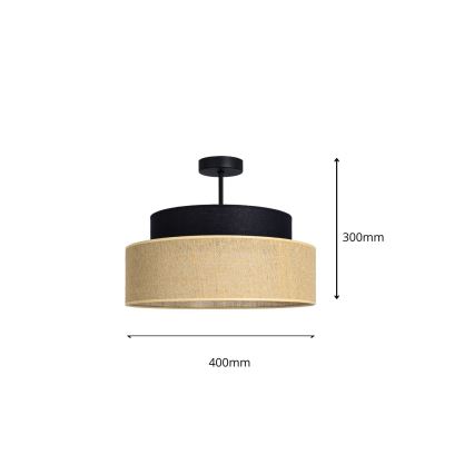 Bevestigde hanglamp BOHO 1xE27/60W/230V zwart/beige