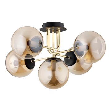 Bevestigde hanglamp BOSS 5xE14/10W/230V goud
