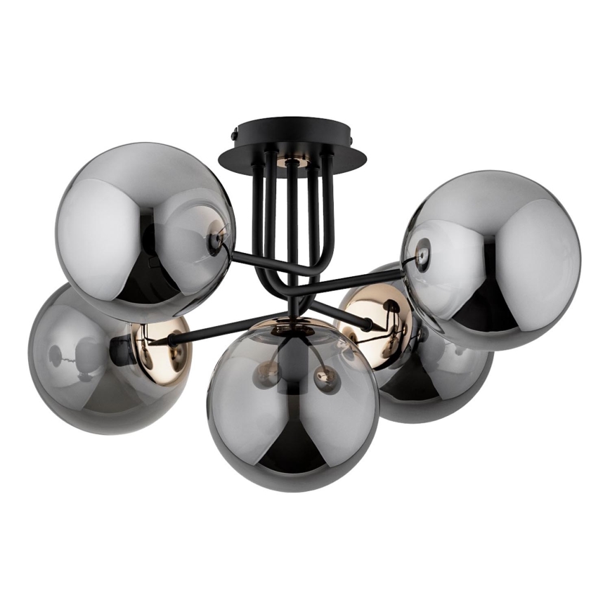 Bevestigde hanglamp BOSS 5xE14/10W/230V zwart
