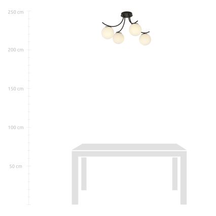 Bevestigde hanglamp BOSTON 4xE14/10W/230V zwart