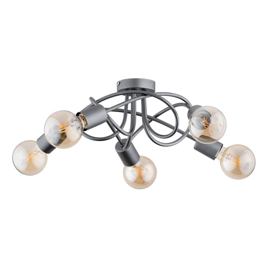 Bevestigde hanglamp BOSTON 5xE27/15W/230V grijs