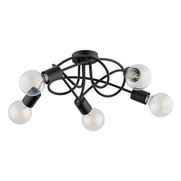 Bevestigde hanglamp BOSTON 5xE27/15W/230V zwart