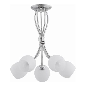 Bevestigde hanglamp BUENA 5xE14/10W/230V glanzend chroom