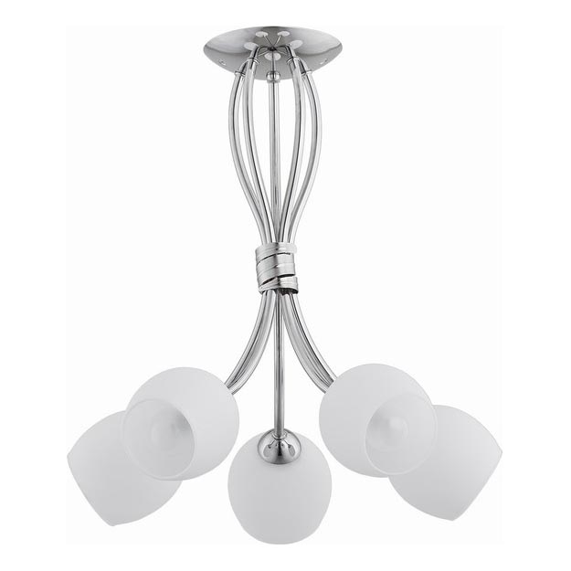 Bevestigde hanglamp BUENA 5xE14/10W/230V glanzend chroom