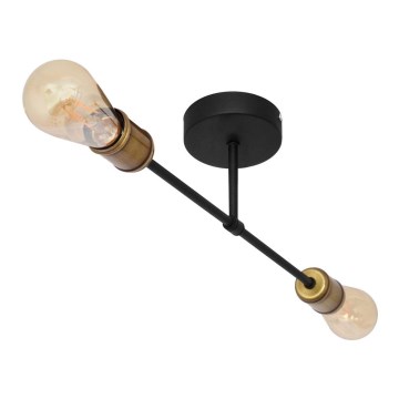 Bevestigde hanglamp CAMBRIDGE 2xE27/15W/230V zwart/gouden