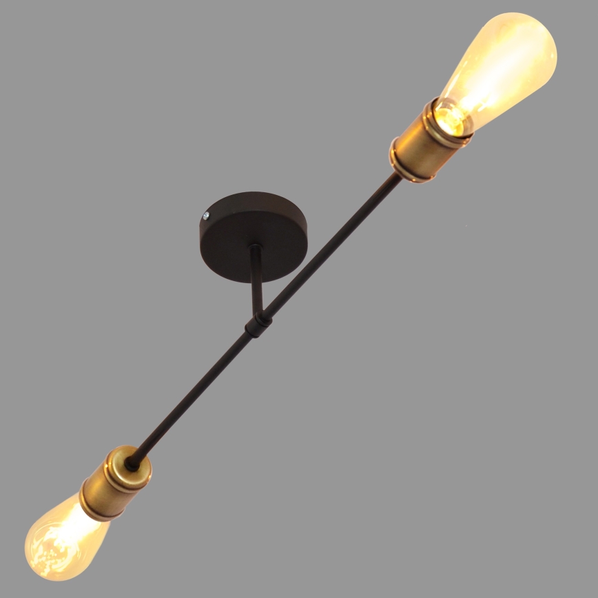 Bevestigde hanglamp CAMBRIDGE 2xE27/15W/230V zwart/gouden