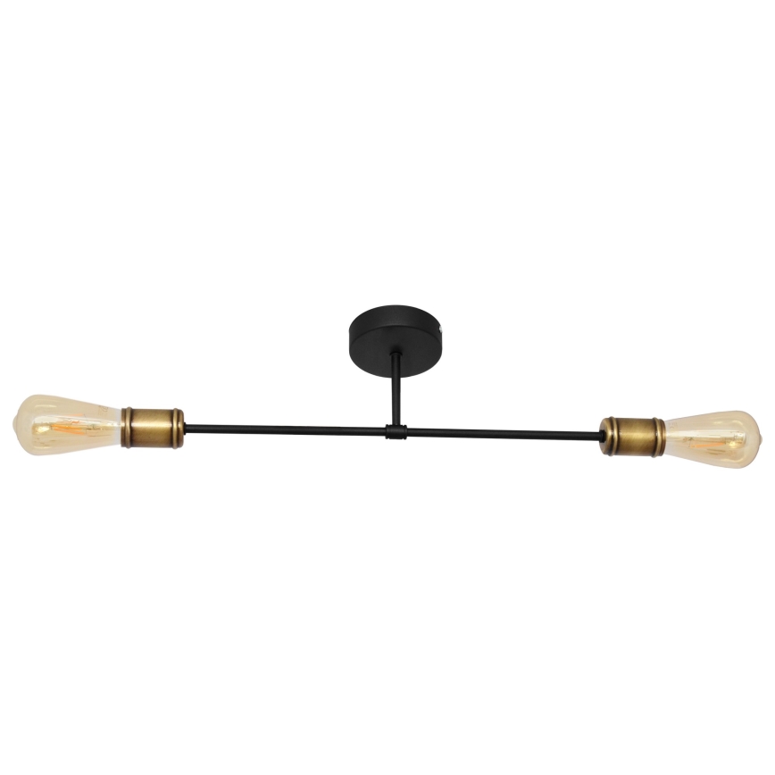 Bevestigde hanglamp CAMBRIDGE 2xE27/15W/230V zwart/gouden