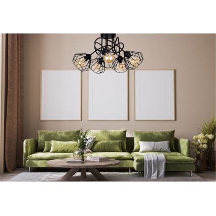 Bevestigde hanglamp CEED 5xE27/60W/230V