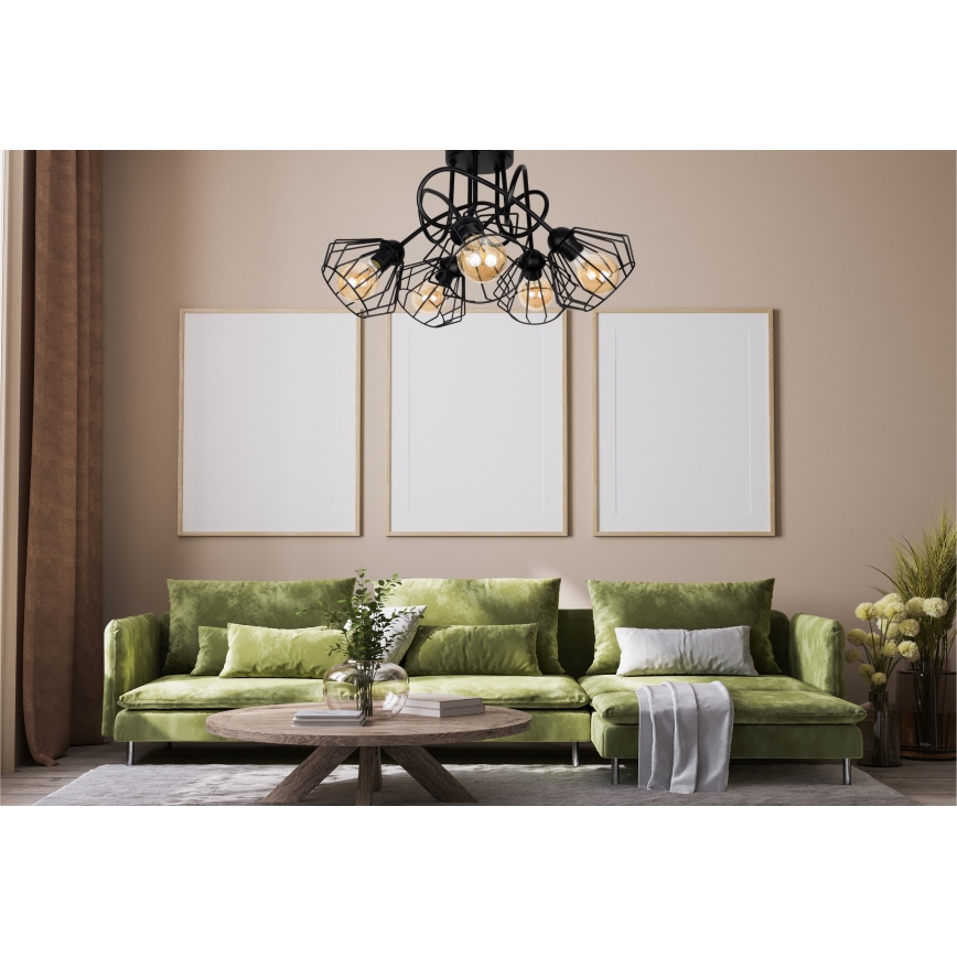Bevestigde hanglamp CEED 5xE27/60W/230V