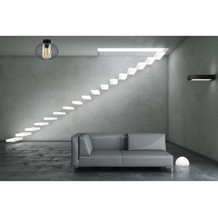 Bevestigde hanglamp CORRINI 1xE27/60W/230V diameter 25 cm zwart/doorzichtig