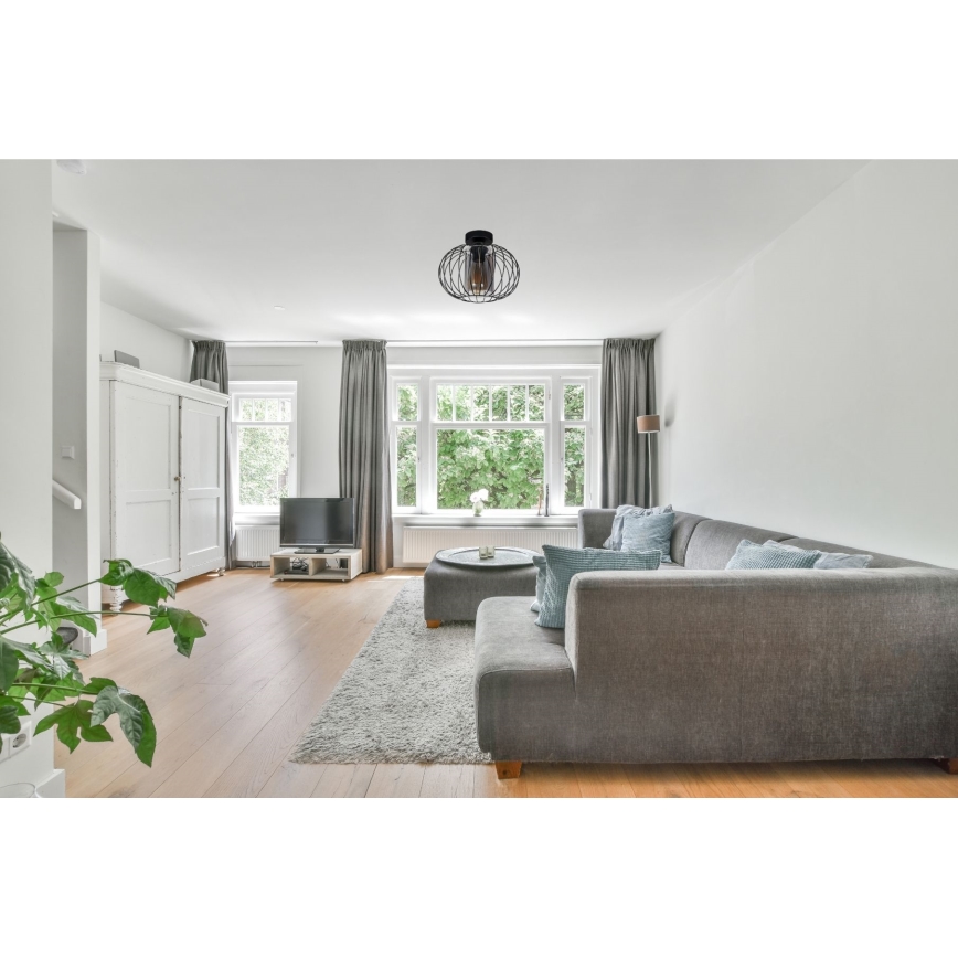 Bevestigde hanglamp CORRINI 1xE27/60W/230V diameter 25 cm zwart/grijs