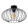 Bevestigde hanglamp CORRINI 1xE27/60W/230V diameter 34 cm zwart/doorzichtig