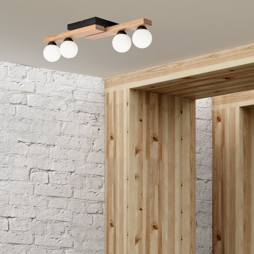 Bevestigde hanglamp CORTINA 4xG9/5W/230V zwart/eiken