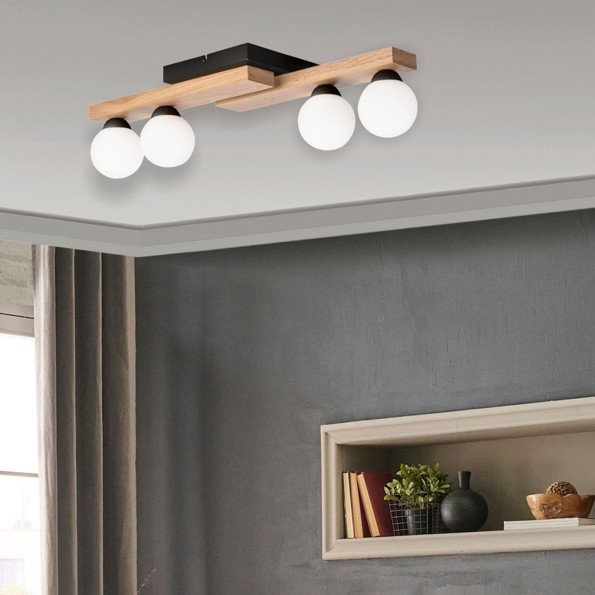 Bevestigde hanglamp CORTINA 4xG9/5W/230V zwart/eiken
