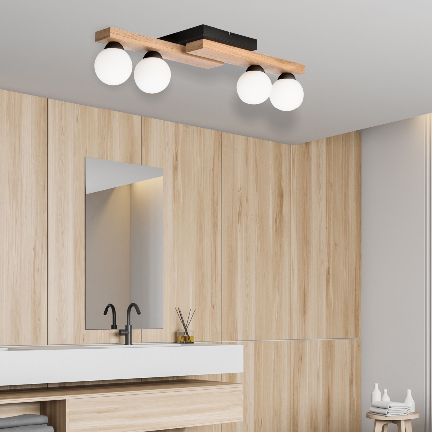 Bevestigde hanglamp CORTINA 4xG9/5W/230V zwart/eiken
