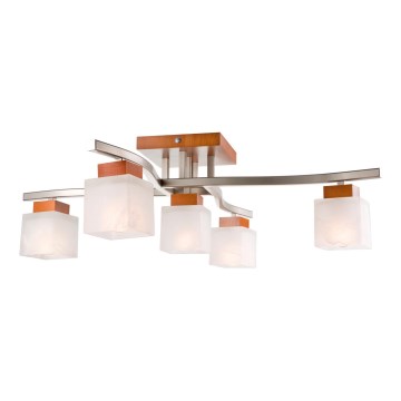 Bevestigde hanglamp DANA 5xE14/40W/230V beuken - FSC gecertificeerd