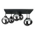 Bevestigde hanglamp DEA 6xE14/60W/230V zwart/gerookt zwart
