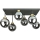 Bevestigde hanglamp DEA 6xE14/60W/230V zwart/goud/gerookt zwart