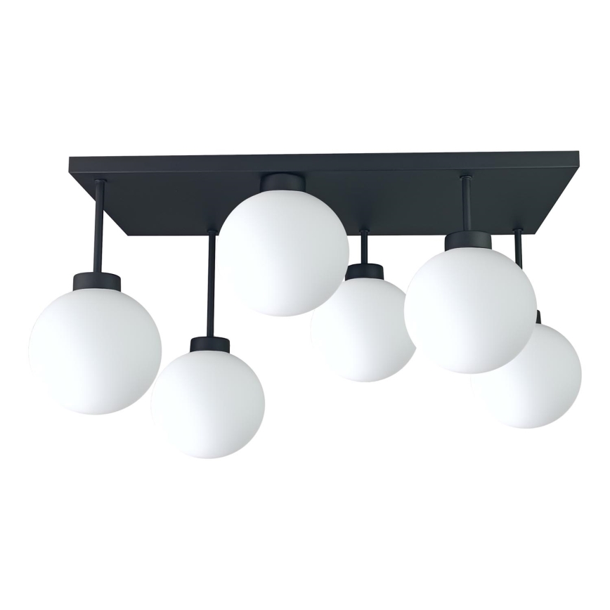 Bevestigde hanglamp DEA 6xE14/60W/230V zwart/wit
