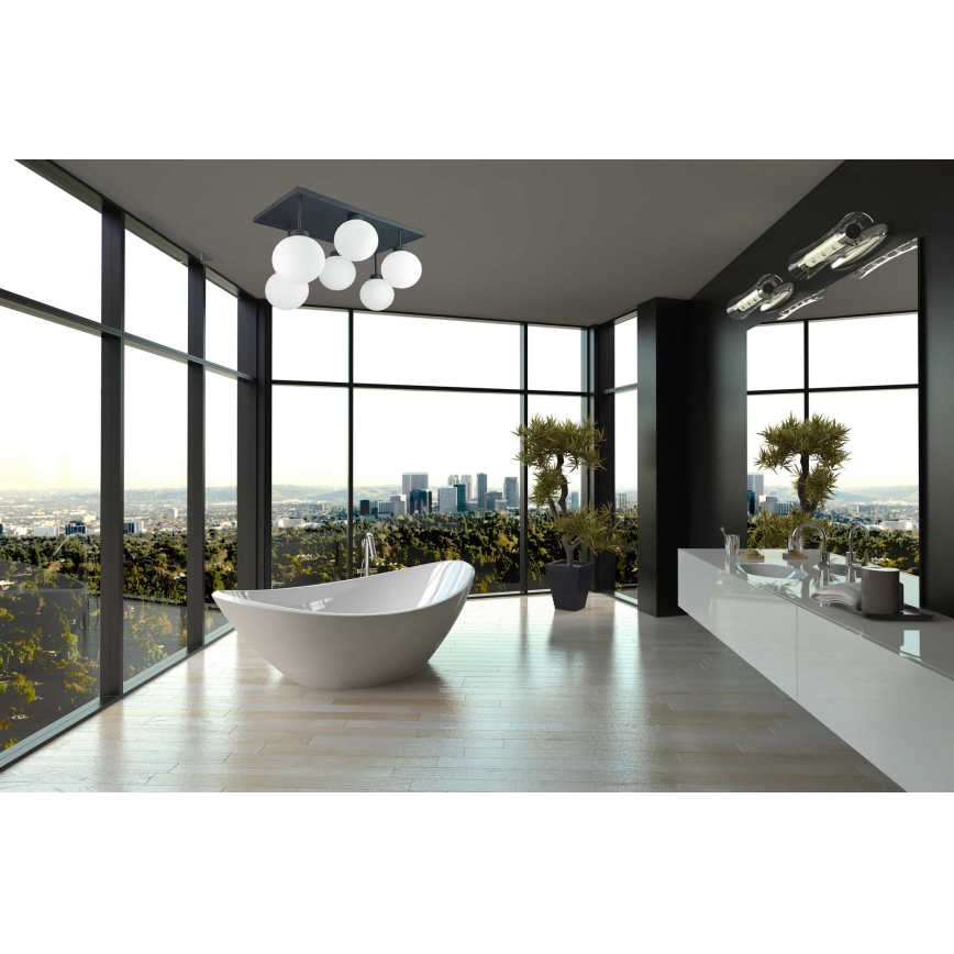 Bevestigde hanglamp DEA 6xE14/60W/230V zwart/wit