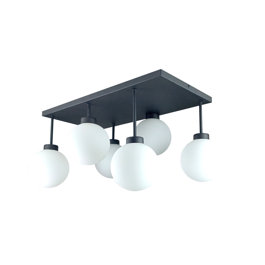 Bevestigde hanglamp DEA 6xE14/60W/230V zwart/wit