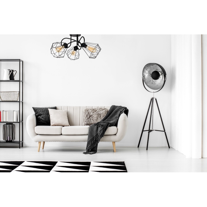 Bevestigde hanglamp DIAMENT 3xE27/60W/230V