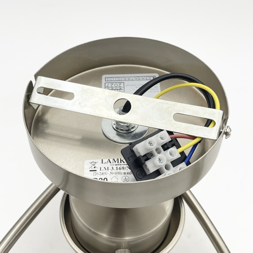 Bevestigde hanglamp DONNA 3xE27/60W/230V nikkel