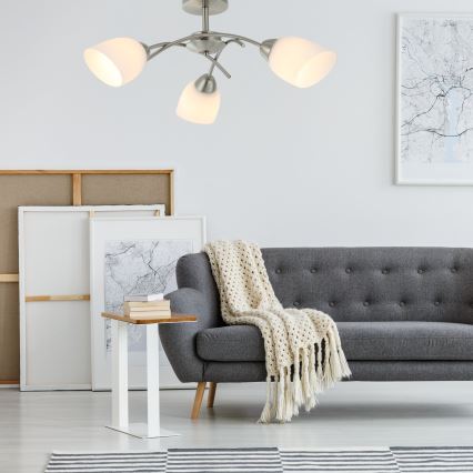 Bevestigde hanglamp DONNA 3xE27/60W/230V nikkel
