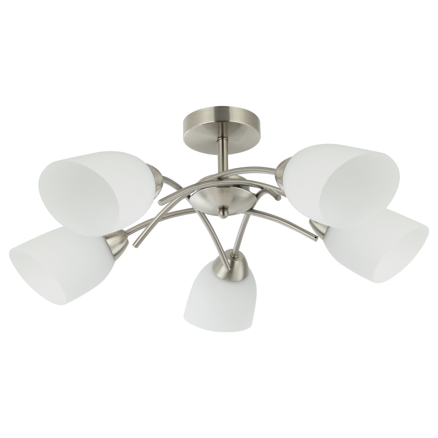 Bevestigde hanglamp DONNA 5xE27/60W/230V nikkel