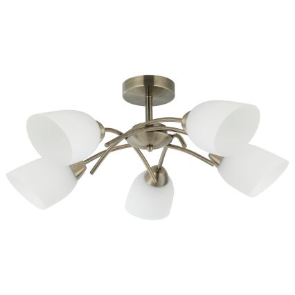 Bevestigde hanglamp DONNA 5xE27/60W/230V patina