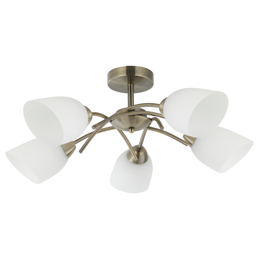 Bevestigde hanglamp DONNA 5xE27/60W/230V patina