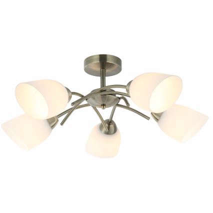 Bevestigde hanglamp DONNA 5xE27/60W/230V patina