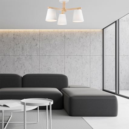 Bevestigde hanglamp ELLIE 3xE27/60W/230V beuken