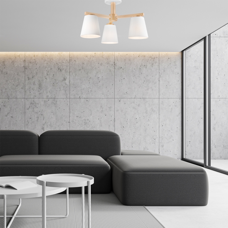 Bevestigde hanglamp ELLIE 3xE27/60W/230V beuken