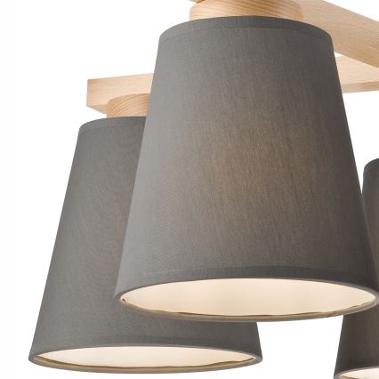 Bevestigde hanglamp ELLIE 5xE27/60W/230V grijs/beuken