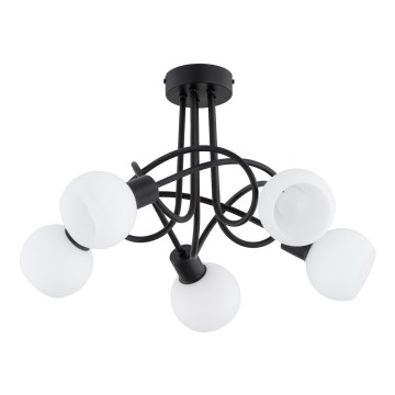 Bevestigde hanglamp ERYKA 5xE14/10W/230V zwart