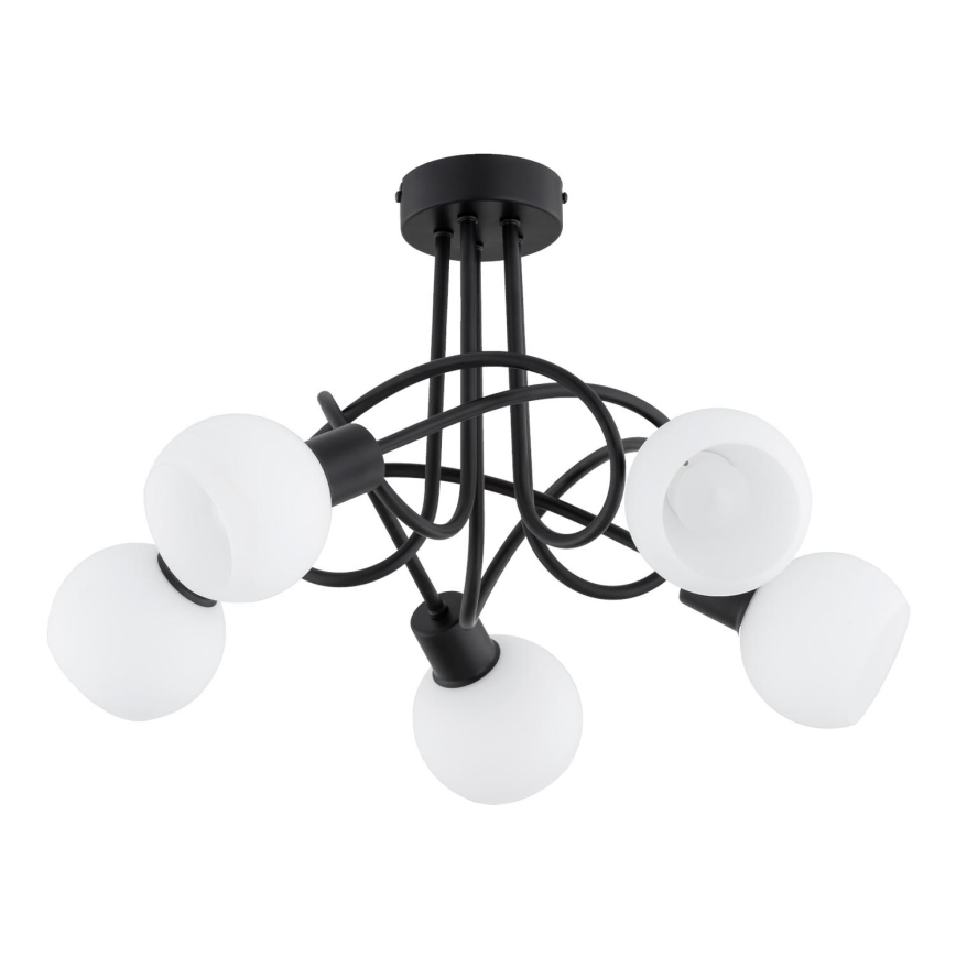 Bevestigde hanglamp ERYKA 5xE14/10W/230V zwart