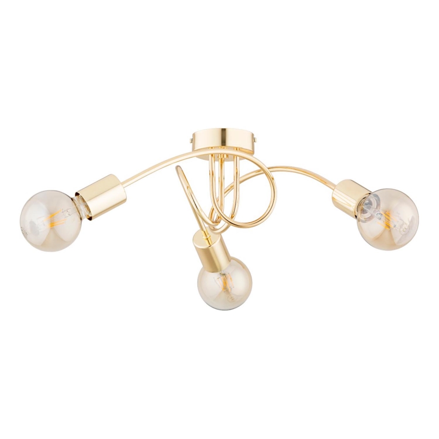 Bevestigde hanglamp FARTA 3xE27/60W/230V goud