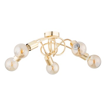 Bevestigde hanglamp FARTA 5xE27/15W/230V goud