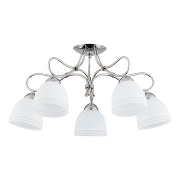 Bevestigde hanglamp FILA 5xE27/15W/230V glanzend chroom