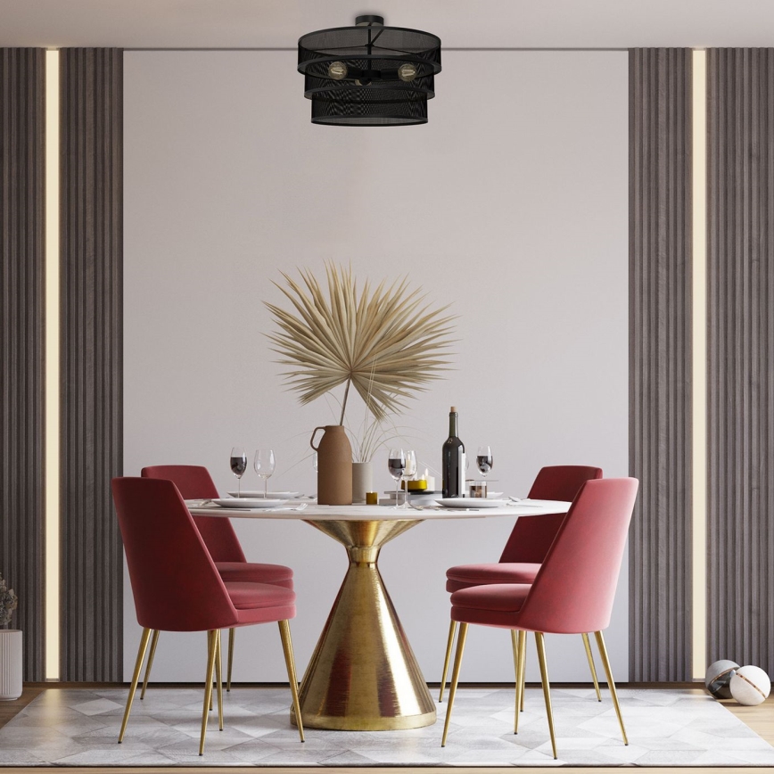 Bevestigde hanglamp GLUM 3xE27/60W/230V zwart