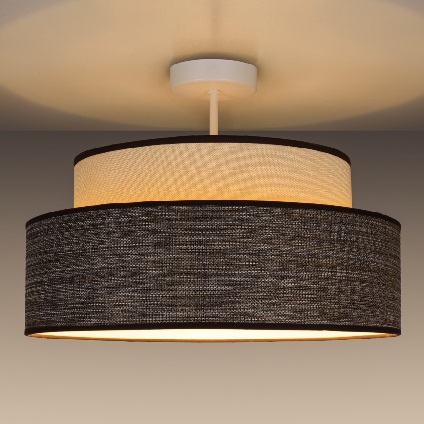 Bevestigde hanglamp GRACE 1xE27/60W/230V crème/bruin