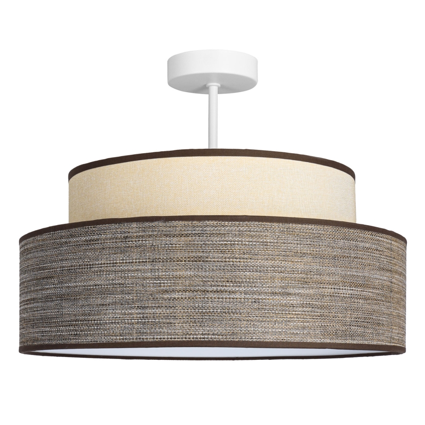 Bevestigde hanglamp GRACE 1xE27/60W/230V crème/bruin