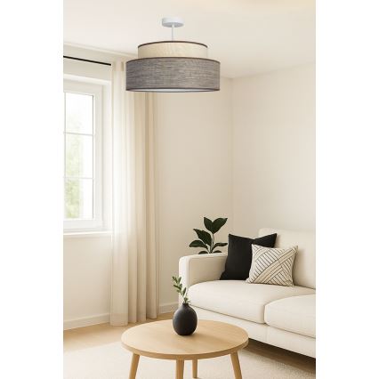 Bevestigde hanglamp GRACE 1xE27/60W/230V crème/bruin