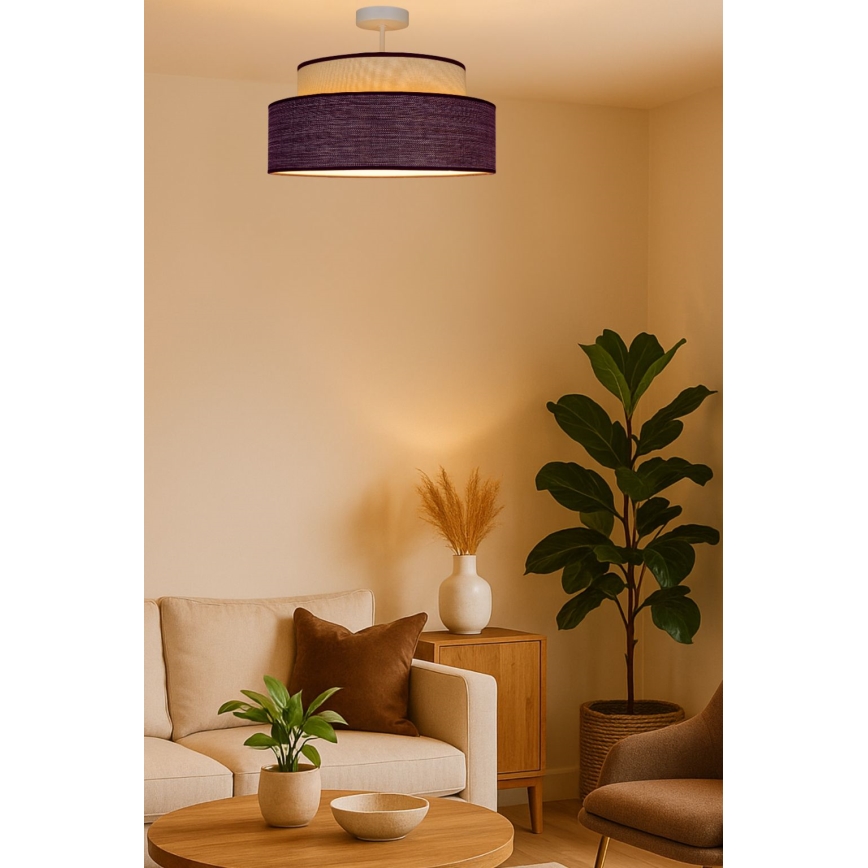 Bevestigde hanglamp GRACE 1xE27/60W/230V crème/bruin