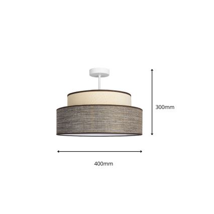 Bevestigde hanglamp GRACE 1xE27/60W/230V crème/bruin