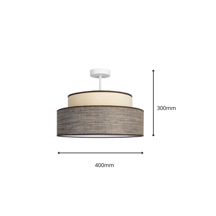 Bevestigde hanglamp GRACE 1xE27/60W/230V crème/bruin