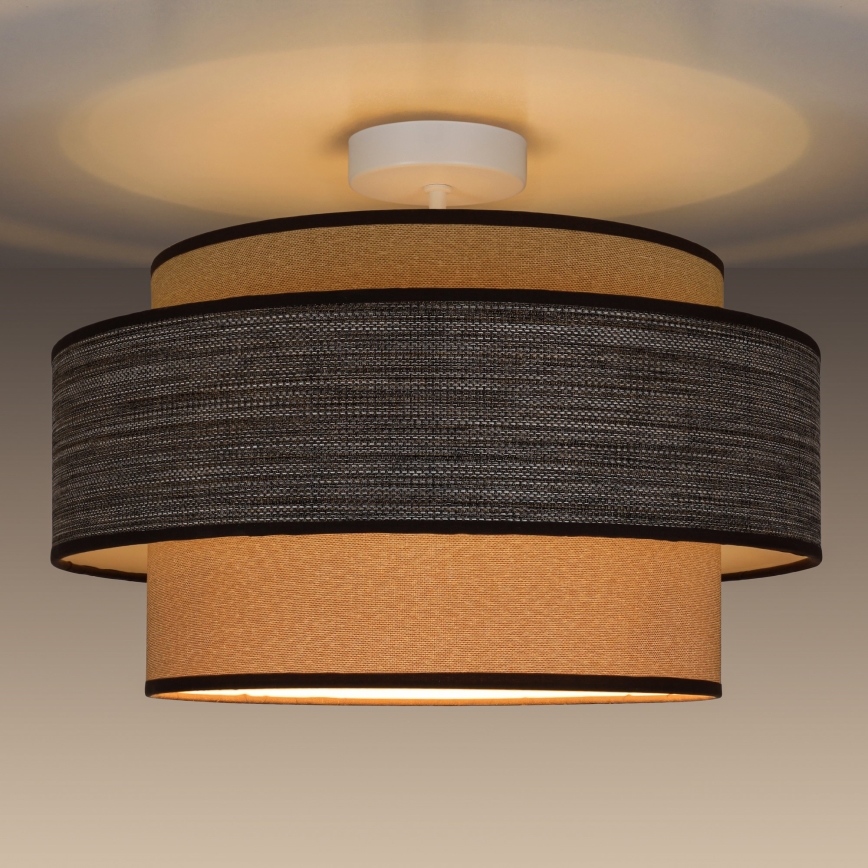 Bevestigde hanglamp GRACE 1xE27/60W/230V crème/bruin