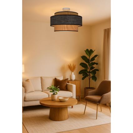 Bevestigde hanglamp GRACE 1xE27/60W/230V crème/bruin