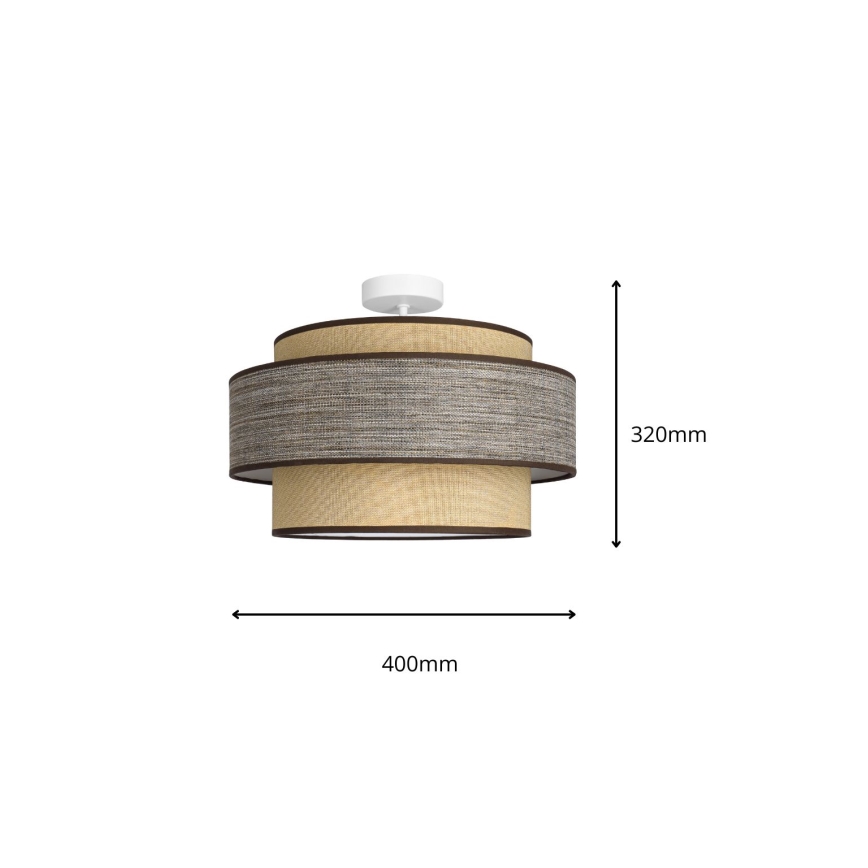 Bevestigde hanglamp GRACE 1xE27/60W/230V crème/bruin